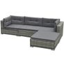 5 Piece Garden Lounge Set with Cushions Poly Rattan Grey Image 4