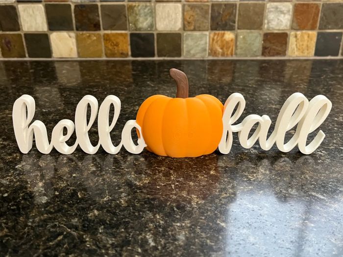 Hello Fall Sign with Pumpkin Halloween