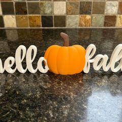 Hello Fall Sign with Pumpkin Halloween
