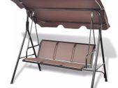 Garden Swing Bench with Canopy Coffee/Black
