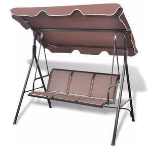 Garden Swing Bench with Canopy Coffee/Black