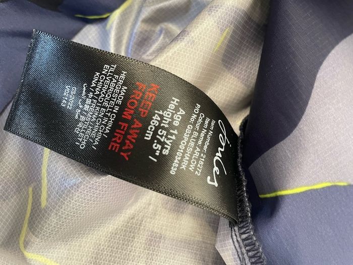 Joules shark print waterproof raincoat packable