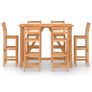 7 Piece Outdoor Bar Set Solid Acacia Wood Image 4