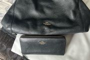 Coach pebbled leather bag and matching wallet.