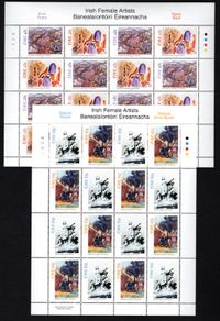 2005 Ireland Irish Female Artists Commemorative Stamps Sheetlet Plate 1A1A1A1A Mint Never Hinged (MNH)