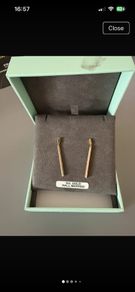 9ct Gold Hallmarked Cubic Zirconia Bar Drop Earrings