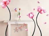 Pink Paeony Flowers Home Decor Mural Art Decal DIY Wall Stickers