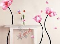 main image for ad Pink Paeony Flowers Home Decor Mural Art Decal DIY Wall Stickers