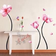 Pink Paeony Flowers Home Decor Mural Art Decal DIY Wall Stickers