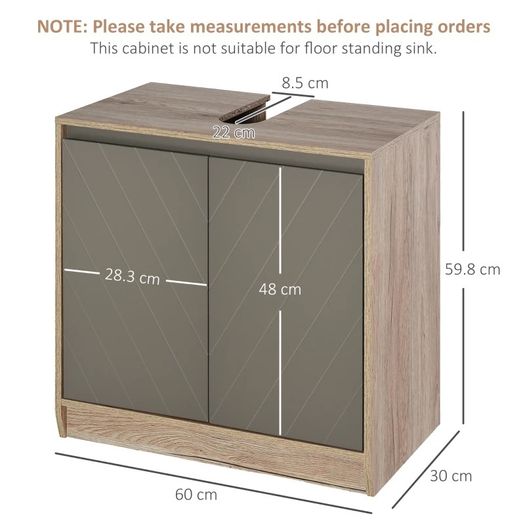Under Sink Storage Cabinet Floor Standing Cupboard w/ Adjustable Shelf Bathroom Cabinet 2 Doors  (FREE SHIPPING)