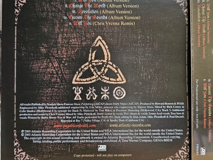 P.O.D. "Payable On Death" CD Album Sampler