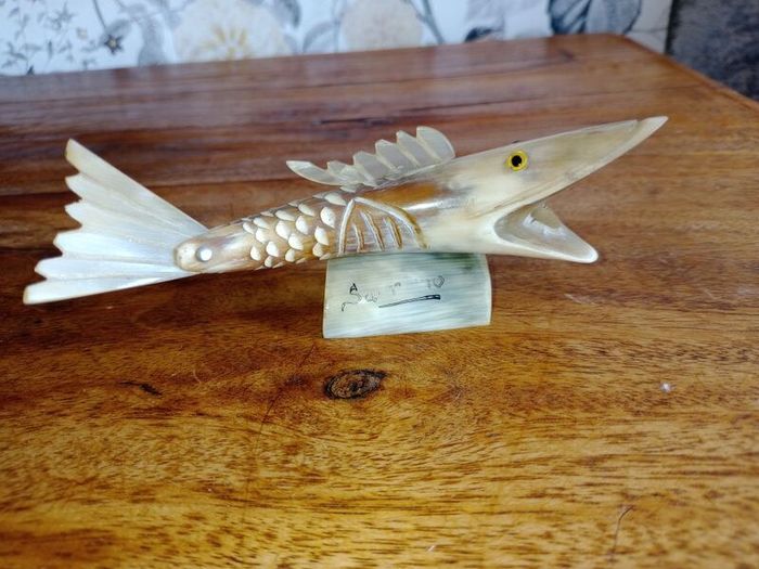 Vintage Carved Horn Fish