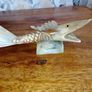 Vintage Carved Horn Fish Image 4