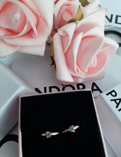 New pandora hoop earrings with blue stone