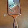 Vintage Art Deco Wooden Hand Mirror Image 2