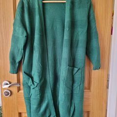 Cozy Green Longline Cardigan
