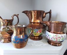 Copper Lustre Ware Mixed Jugs