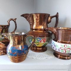 Copper Lustre Ware Mixed Jugs