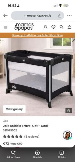 Joie travel cot