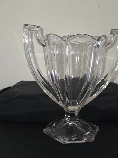 1930's Davidson Art Deco "Chippendale" Glass Trophy Vase