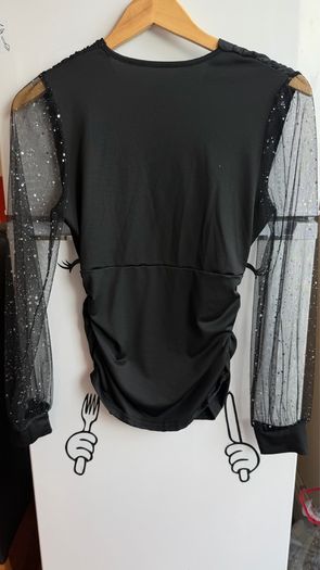 Black Long Sleeve Top - Size S