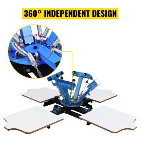 Screen Printing Machine 17.7x21.7Inch Screen Printing Press 4 Color 2 Station Silk