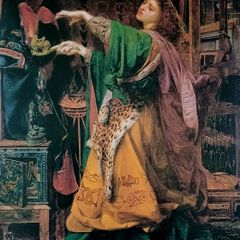 An Original Rare Antique Print from Picture Relics - Morgan Le Fay (1862) by FREDERICK SANDYS
