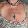 Sterling Silver Vintage Bohemian cross pendant and necklace Image 2
