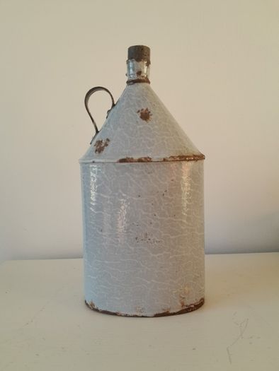 Antique Enamelware Graniteware Flask