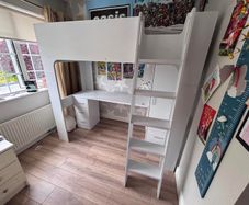 Kids bunk bed/ loft bed with wardrobe and desk