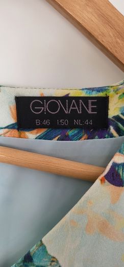 GIOVANE floral dress with bright zips detail Sz 46 (Fit 18 UK)  - Rrp 99