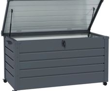 311L Galvanised Steel Garden Storage Box, with Lock - Dark Grey