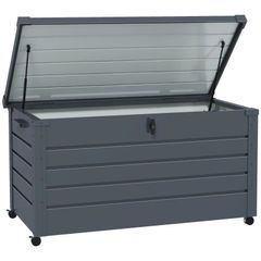311L Galvanised Steel Garden Storage Box, with Lock - Dark Grey