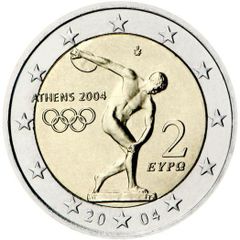 Greece 2 Euro Commemorative Coin 2004 - Summer Olympics in Athens 2004. Uncirculated.