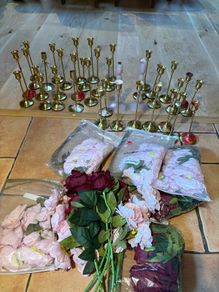 wedding decor bundle candlesticks and faux flowers