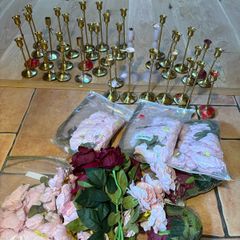 wedding decor bundle candlesticks and faux flowers