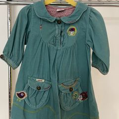 Girl's long sleeve green corduroy winter dress, Age 3-4 (Free girls clothes/items for first buyer to offer asking price on this)