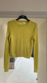 H&M Basic Lemon Yellow Chunky Knit Jumper - Size XS