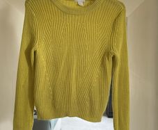 H&M Basic Lemon Yellow Chunky Knit Jumper - Size XS