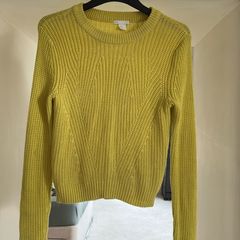 H&M Basic Lemon Yellow Chunky Knit Jumper - Size XS