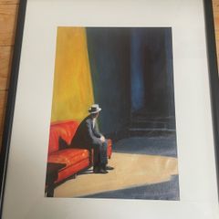 "Hotel Lobby" by Edward Hopper.