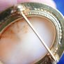 Antique Gold Plated Larger Carved Shell Cameo Brooch Image 6