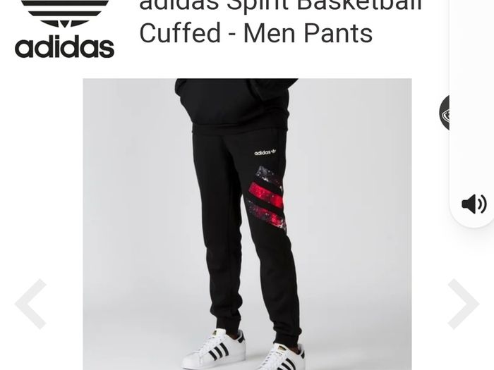 Adidas Spirit Basketball Cuffed fleece pants UK S, black, style GT2279