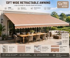 Manual Retractable Awning, 4x2.4m (13 x 8 feet)