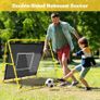 Double Sided Rebounder Net, Football Nets, Reforced Painted Poles, Adjustable Angles, Rebound Net with Target for Skills Training, Portable Football Goals for Garden, 120x120cm Image 6