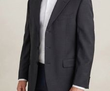 Vintage Magee 1866 Contemporary Men's Charcoal Grey Wool Blazer Jacket Size 46
