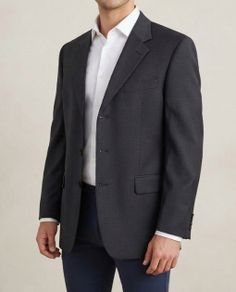 Vintage Magee 1866 Contemporary Men's Charcoal Grey Wool Blazer Jacket Size 46
