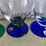 SET OF 5 , 1920 s Art Deco Czech Republic Cobalt Blue Green On Clear Glasses Image 4