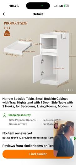 Vanity Desk with Mirror and  Bedside Table