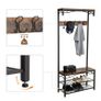 VASAGLE Coat Rack, Hallway Cabinet, with Top Board, Shoe Rack, Bench and 5 Double Hooks Image 2
